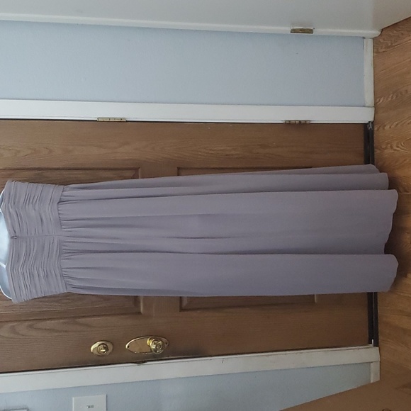 Donna Morgan Strapless Chiffon Maxi Dress - Picture 2 of 7